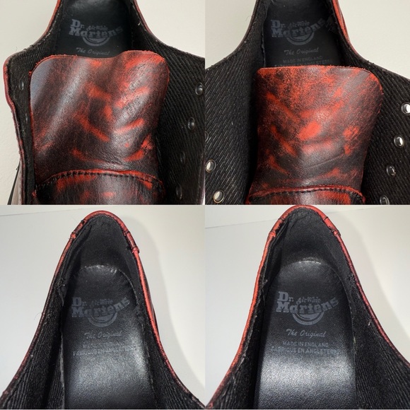Vintage Dr. Martens Oxblood Ruboff Red Black Wingtip Wedge Oxfords UK 4 - Picture 14 of 16